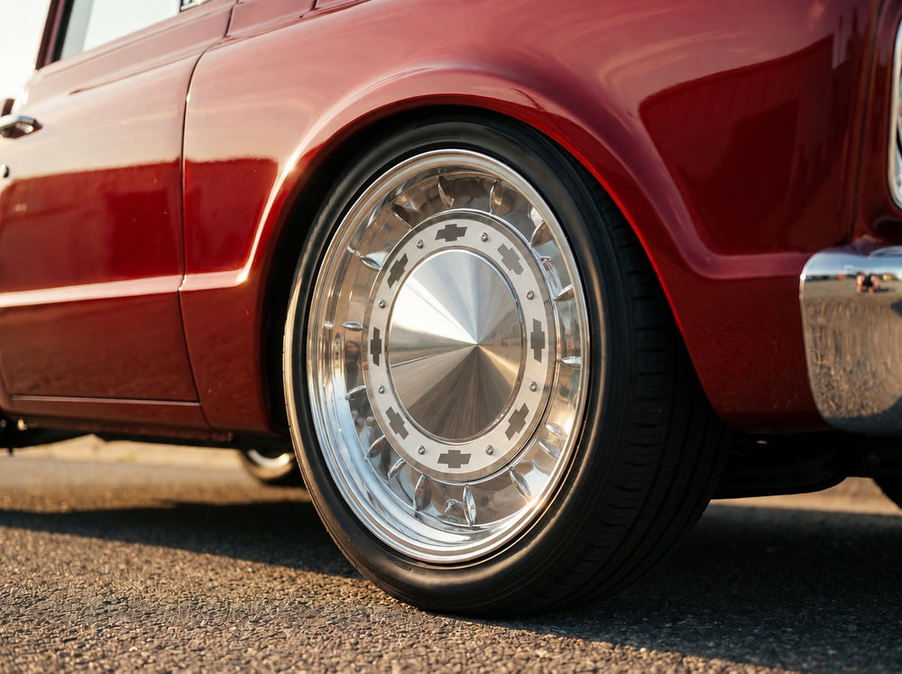 C10, wheel detail with 55 Hubcap Wheel wheels