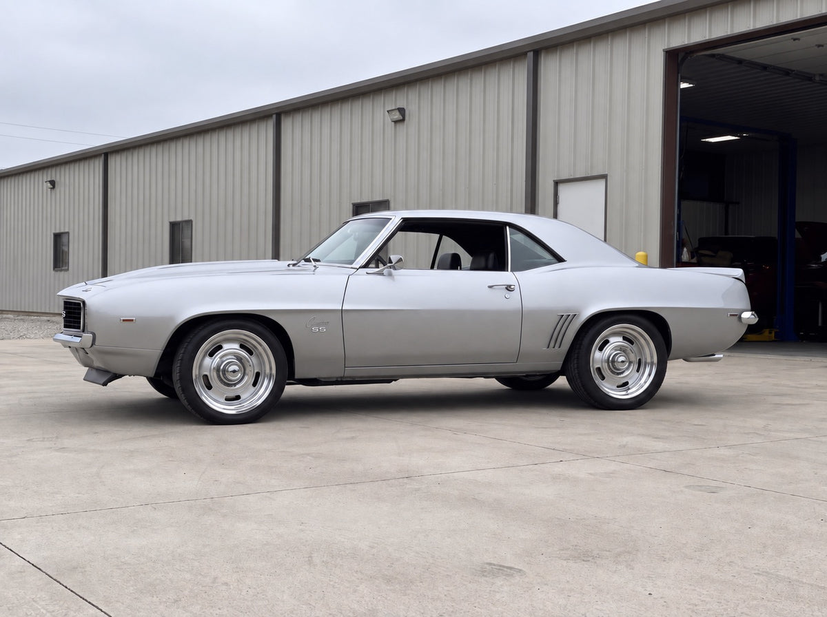 Camaro, outside the shop with Rally 17" wheels