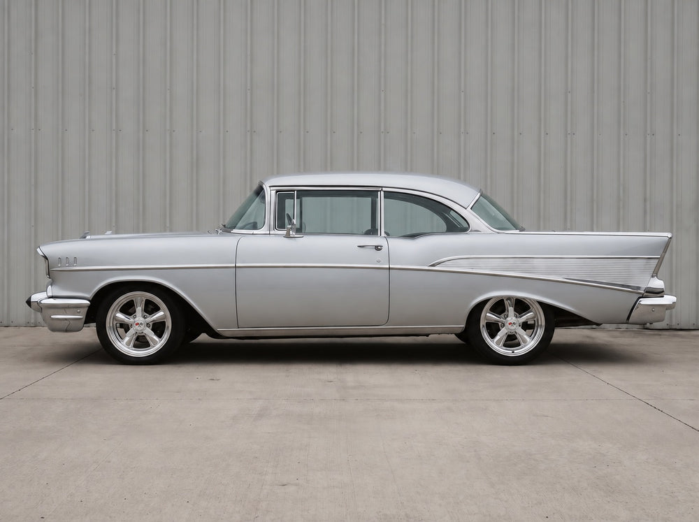 Bel Air, outside the shop with Heritage 5 wheels
