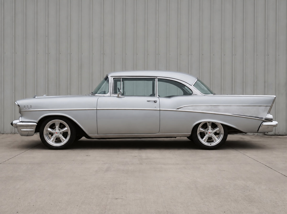 Bel Air, outside the shop with Heritage 5 wheels