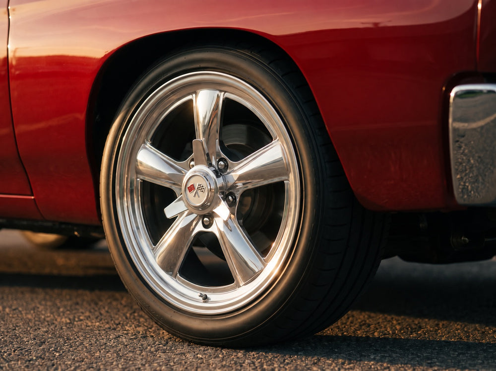 Chevelle, wheel detail with Heritage 5 wheels