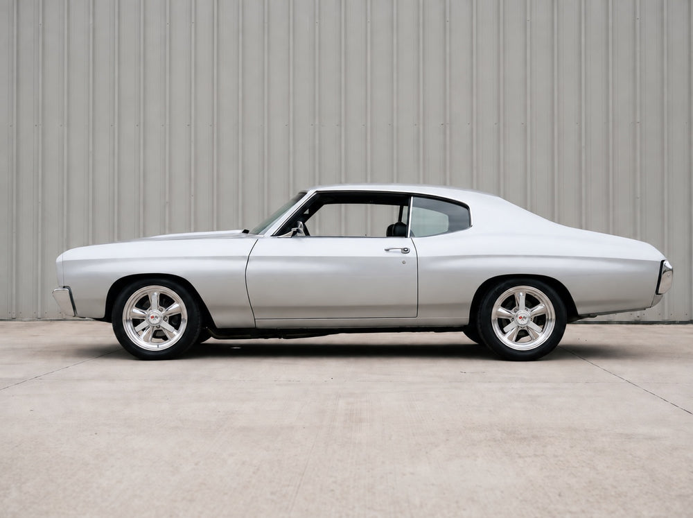 Chevelle, outside the shop with Heritage 5 wheels