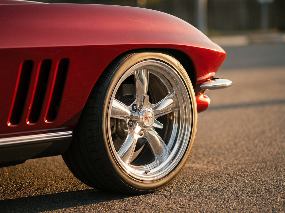 Corvette, wheel detail with Heritage 5 wheels