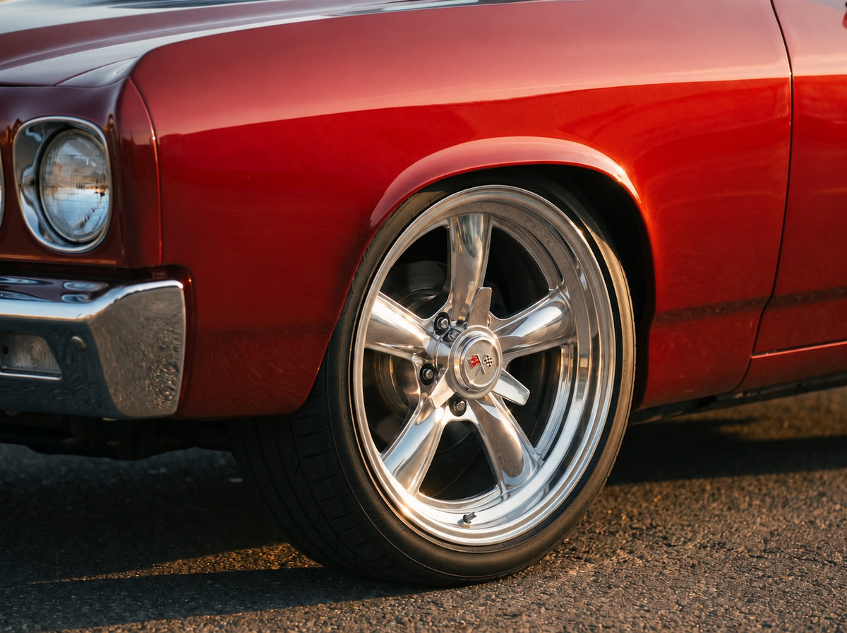 El Camino, wheel detail with Heritage 5 wheels