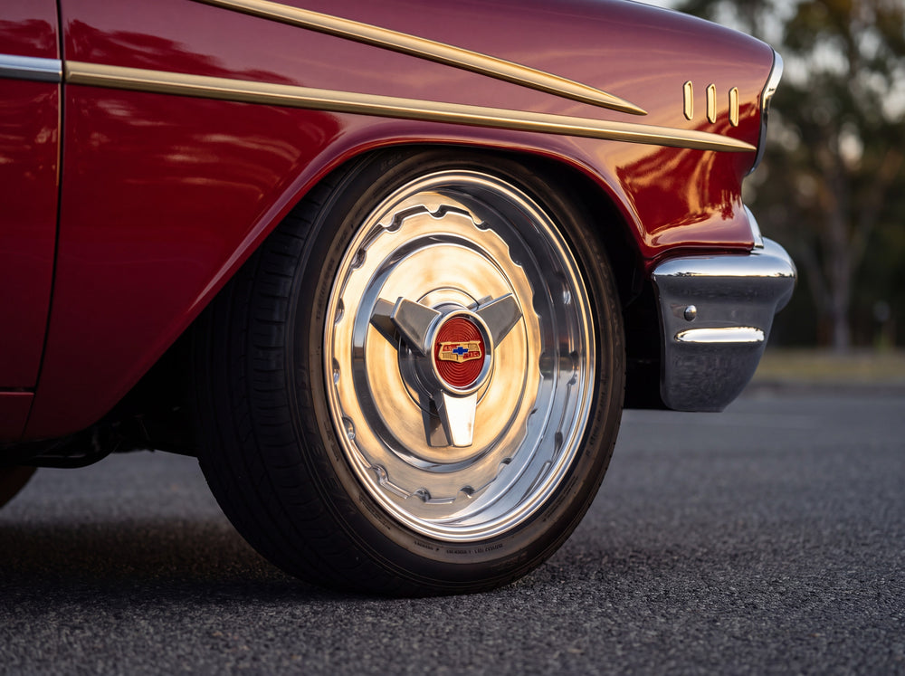 1957 Bel Air, wheel detail with 57 Hubcap Wheel wheels