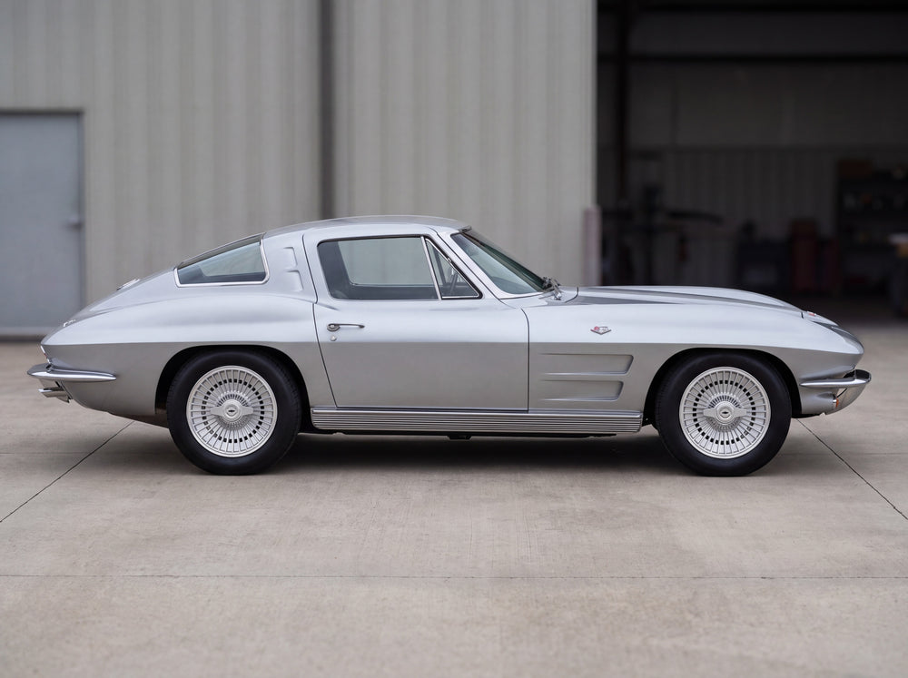 1963 Corvette Sting Ray, outside the shop with 63 2-Bar KO wheels