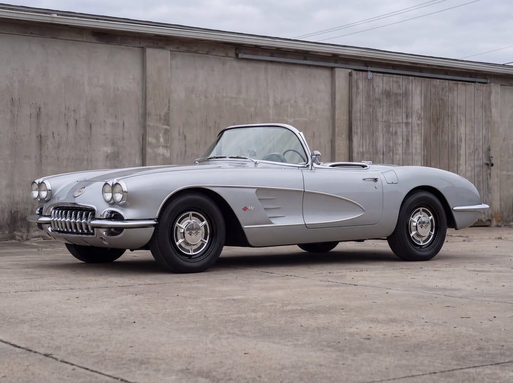 1960 Corvette C1, outside the shop with C1 Dog Dish - 17" wheels