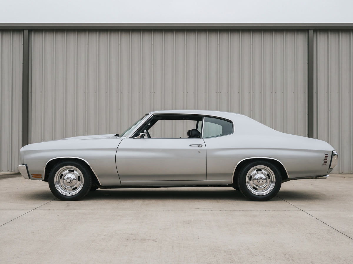 1970 Chevelle, outside the shop with Rally 17" wheels