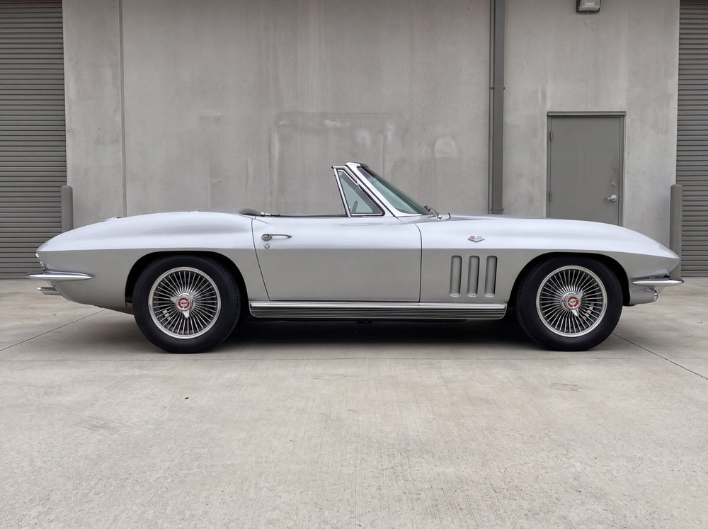 1965 Corvette Sting Ray, outside the shop with Starburst 17" wheels