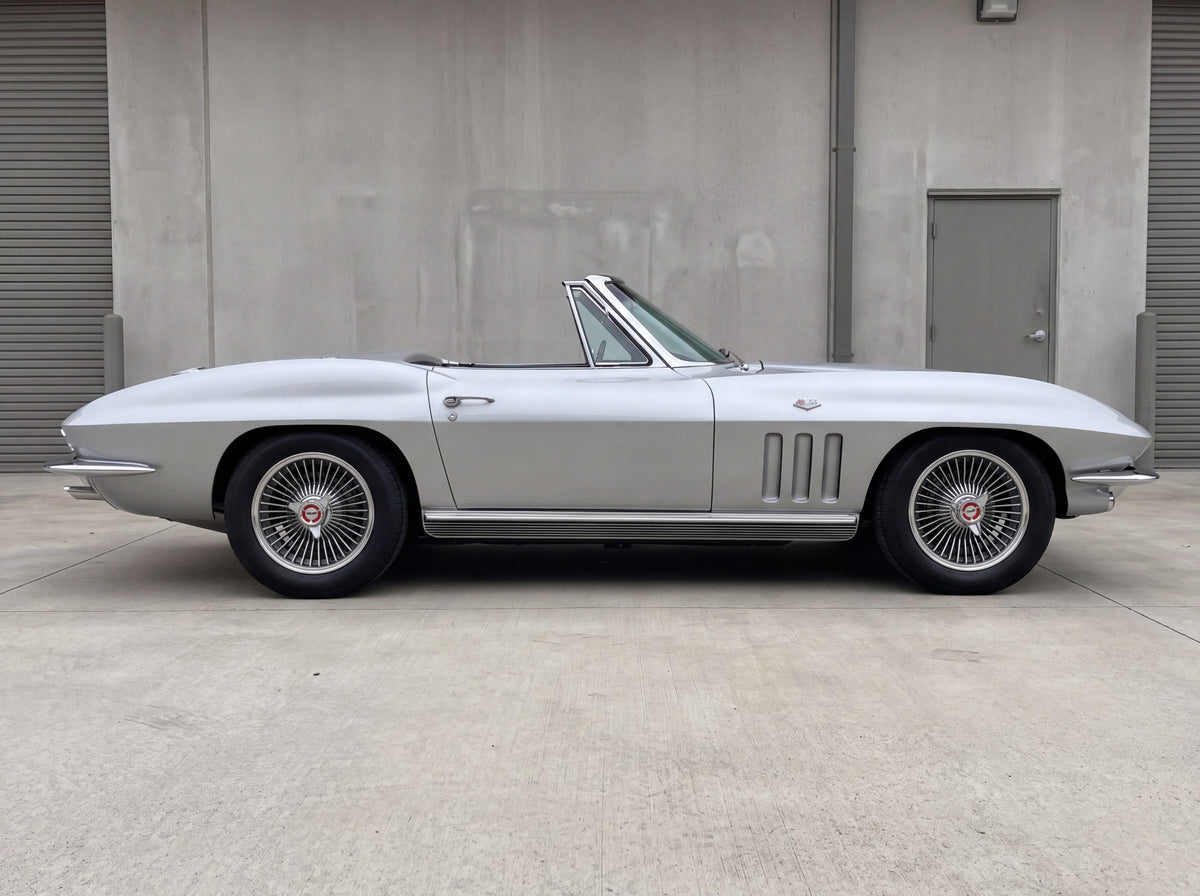 1965 Corvette Sting Ray, outside the shop with Starburst 17" wheels