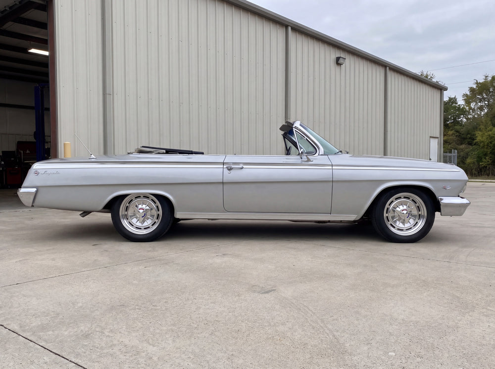 1962 Impala, outside the shop with 62 SS wheels