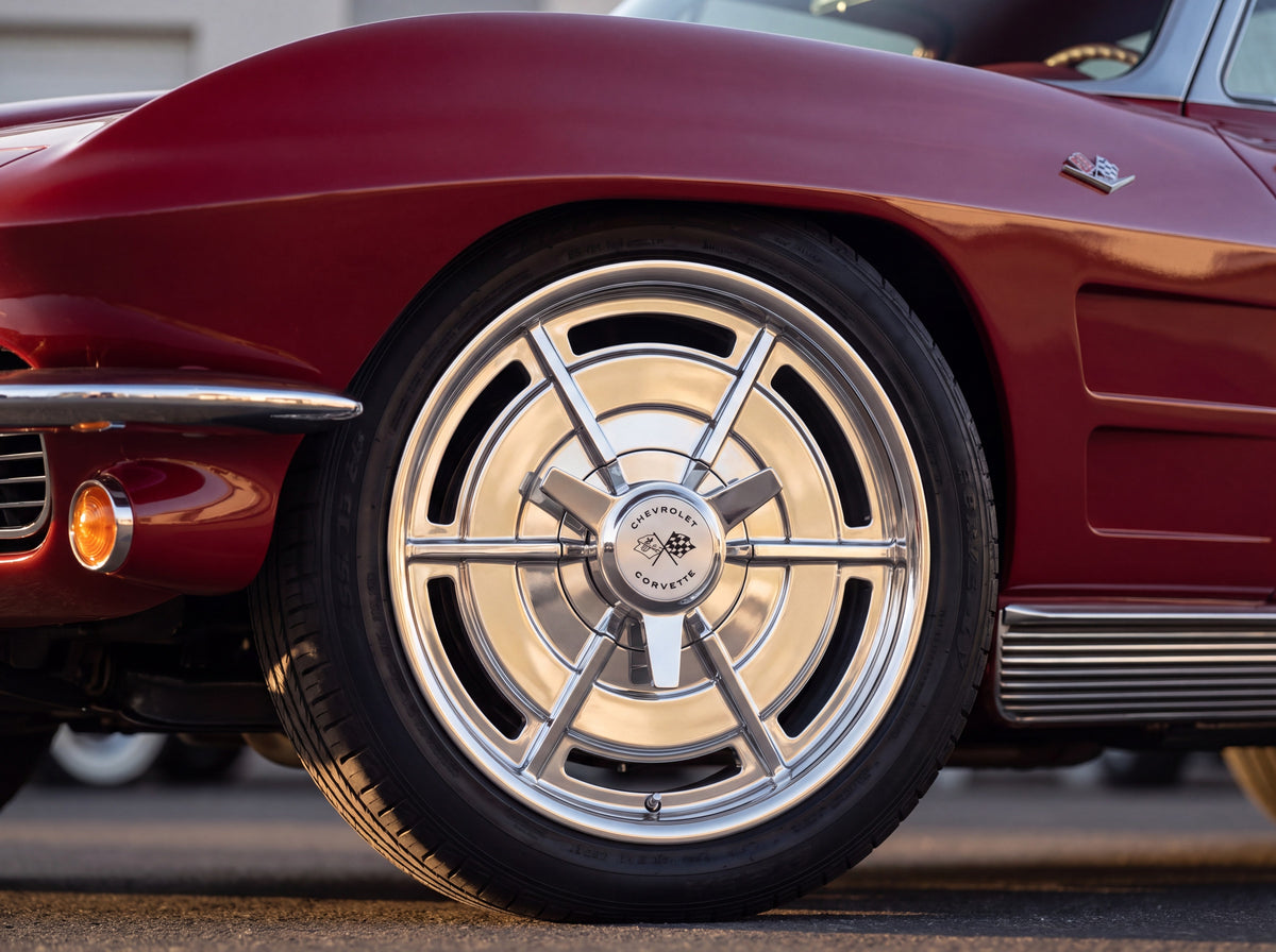 1963 Corvette Sting Ray, wheel detail with C2 63 - 17” wheels
